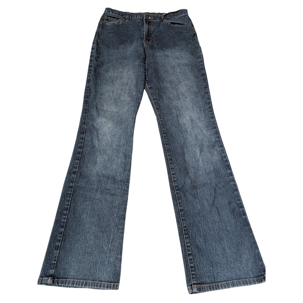 DG2 Diane Gilman Jeans Womens 10T Blue Bootcut‎ Dark Wash Embroidered Tall Boho